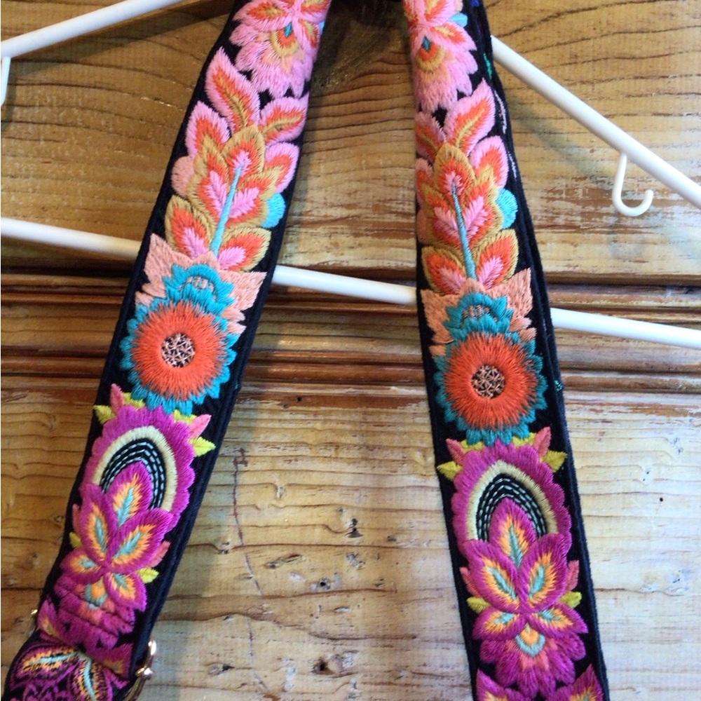 NEW! Upcycled Ruxpinsrags Embroidered Black faux suede Shoulder Bag - Picture 3 of 5